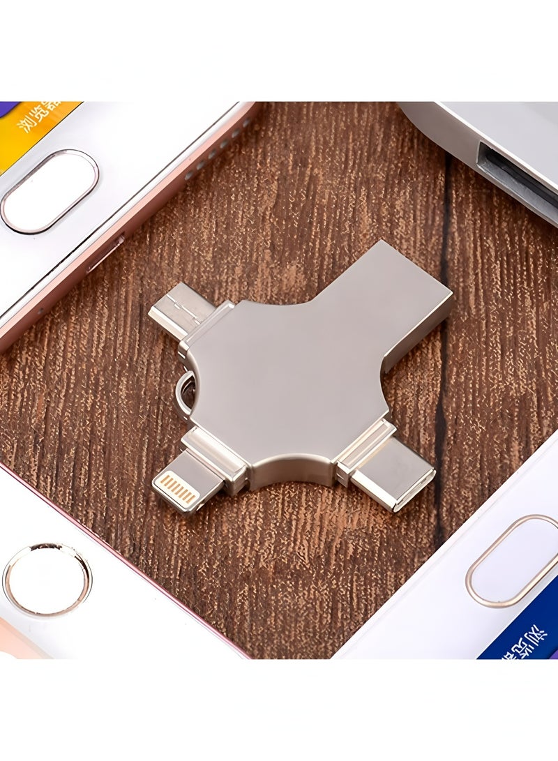 أبلينم ذاكرة فلاش USB متعددة الاستخدامات 4 في 1 بسعة 2 تيرابايت، مزودة بمنافذ USB/Type-C/Micro-USB/iOS، وحدة تخزين خارجية عالية السرعة للهواتف والأجهزة اللوحية وأجهزة الكمبيوتر. - Image 3